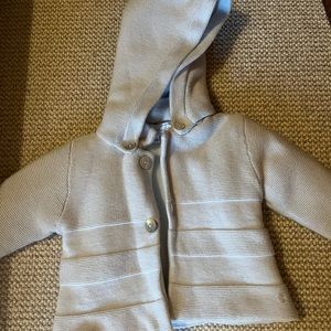 Tartine et Chocolat 6M fleece lined sweater, light blue